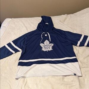 Fanatics Blue and White Toronto Maple Leafs #34 Auston Matthews Hoodie 4xl